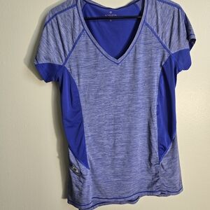 Athleta Women's Heathered Blue Short Sleeve Tee